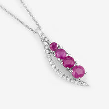 Load image into Gallery viewer, 0.43 Carat Genuine Ruby and White Diamond 14K White Gold Pendant
