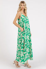 Load image into Gallery viewer, Printed V-Neck Maxi Cami Summer Dress with Pockets – Fluttering, Effortlessly Chic Maxi Dress with Ruched Detail and Convenient Pockets
