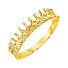 Load image into Gallery viewer, 14k Yellow Gold Crown Motif Ring
