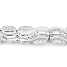 Load image into Gallery viewer, 0.84 Carat Genuine White Diamond .925 Sterling Silver Bracelet
