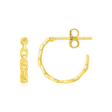 Load image into Gallery viewer, 14k Yellow Gold Delicate Chain Hoop Earrings
