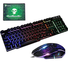 Load image into Gallery viewer, T6 Gaming Keyboard &amp; Mouse Set  Rainbow Backlight  Platinum
