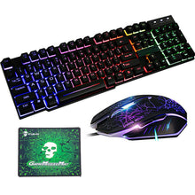 Load image into Gallery viewer, T6 Gaming Keyboard &amp; Mouse Set  Rainbow Backlight  Platinum
