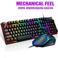 将图片加载到图库查看器，TF200 Gaming Keyboard &amp; Mouse Combo Illuminated USB Wired 104‑Key
