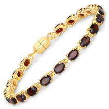 Load image into Gallery viewer, 10.20 Carat Genuine Garnet .925 Sterling Silver Bracelet
