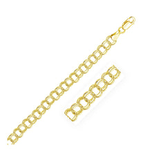 Load image into Gallery viewer, 6.0 mm 14k Yellow Gold Solid Double Link Charm Bracelet
