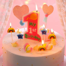 Load image into Gallery viewer, Cake Topper Baby Bathing Oversized Number 1 Year Old Baby Birthday Candle Birthday Candle Cute Cake Candle Decoration Number Children Happy Birthday Candle Insert Creative Party Dessert Table Candle
