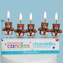 Load image into Gallery viewer, Cake Topper Bear Candles Cartoon Smiley Face Birthday Insert Creative  Party Cake Handmade Smiley Daisy Flower Cake Toppers For Birthday Party
