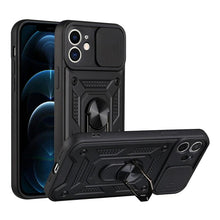 Load image into Gallery viewer, Camera Protection Shockproof Armor Case For iPhone 12 13 14 Pro Max Cover Men Cool  Woman Camera Cover And Stand Sliding Lens Protection Rotating Ring Mount  Shock Resistant Shockproof Protective Bumper

