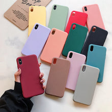 Load image into Gallery viewer, Candy Color Case for iPhone 13 12 14 Pro Max Ultra Thin Soft Back Phone Cover On iPhone Colorful Thin Case Protective Cover Soft Silicone Mobile Phone Case Cover
