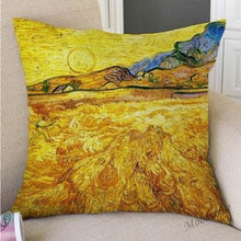 Load image into Gallery viewer, Canvas Throw Pillow Cover Famous Oil Painting Art Self Portrait Sunflower Starry Night Gallery Art Decoration Pillow Case Linen Cushion Cover Canvas Throw Pillow Cover Case for Couch Sofa Home Decoration Famous Picture Print 44x44cm
