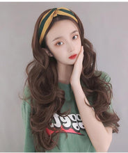 将图片加载到图库查看器，Cap With Hair Long Wavy Fake Hair Hat Wig Synthetic Hair Extensions Hat With Hair Natural Hairpiece Wigs For Black Women Cosplay Wigs For Women
