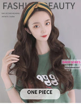 将图片加载到图库查看器，Cap With Hair Long Wavy Fake Hair Hat Wig Synthetic Hair Extensions Hat With Hair Natural Hairpiece Wigs For Black Women Cosplay Wigs For Women
