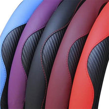 Load image into Gallery viewer, Car Auto Steering Wheel Cover Carbon Fibre Breathable Anti-slip Protector
