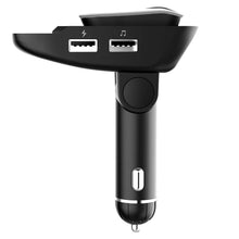 将图片加载到图库查看器，Car FM Transmitter with Wireless Earpiece 2 USB Charge Ports
