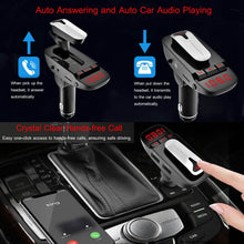 将图片加载到图库查看器，Car FM Transmitter with Wireless Earpiece 2 USB Charge Ports
