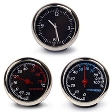 Load image into Gallery viewer, Car Interior Mini Quartz Watch Clock  Mini Clock Car Dashboard Clocks Luminous Car Clock Pocket Stick-On Clock Cars Air Vent Clip Quartz Clocks Vehicle Dashboard Clock Mini Vehicle Clock Car Pocket Clock for Cars  Hygrometer Thermometer Dashboard Ornament
