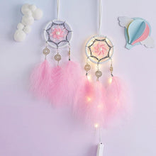 将图片加载到图库查看器，Car Interior Rear-view Mirror Hanging Decor  Small Dream Catcher Boho Nature Feather Home Decor Handmade Grids Nature Feather Car Charms Pendant Accessories Gift
