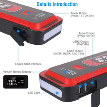 Load image into Gallery viewer, Car Jump Starter Booster 2500A Peak 25800mAh Battery Charger Power Bank

