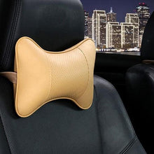 Load image into Gallery viewer, Car Neck Pillows Headrest Relief Filled Fiber Universal Car Pillow Both Side Pu Leather 1pcs Pack Headrest For Car Neck Pillows Both Side Pu Leather Headrest Head Pain Relief Filled Fiber Universal Car Pillow Neck Pillow Softness Car Headrest Pillow
