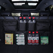 Load image into Gallery viewer, Car Trunk Organizer Adjustable Backseat Storage Bag Net High Capacity Multi-use Oxford Automobile Adjustable Strap Durable Seat Back Organizers Universal Back Seat Trunk Organizer Hanging Car Organizer Trunk Foldable Cargo Storage Backseat Trunk Organizer

