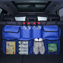 Load image into Gallery viewer, Car Trunk Organizer Adjustable Backseat Storage Bag Net High Capacity Multi-use Oxford Automobile Adjustable Strap Durable Seat Back Organizers Universal Back Seat Trunk Organizer Hanging Car Organizer Trunk Foldable Cargo Storage Backseat Trunk Organizer
