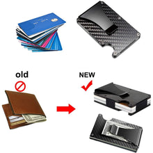 Load image into Gallery viewer, Carbon Fiber Money Clip Wallet with RFID Blocking
