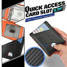 Load image into Gallery viewer, Carbon Fiber Rfid Men Wallets Bi-fold Vallet Billfold
