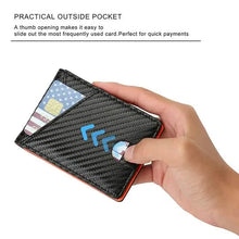 Load image into Gallery viewer, Carbon Fiber Rfid Men Wallets Bi-fold Vallet Billfold
