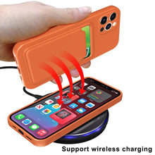 将图片加载到图库查看器，Card Pocket Protective Slim Wallet Case For iPhone 14 13 12 11 Pro Max Modern Bright Color iPhone Cover Lightweight Card Slot Design Simple Color Business Protective Case
