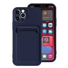 将图片加载到图库查看器，Card Pocket Protective Slim Wallet Case For iPhone 14 13 12 11 Pro Max Modern Bright Color iPhone Cover Lightweight Card Slot Design Simple Color Business Protective Case
