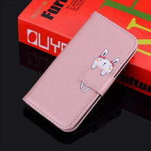Load image into Gallery viewer, Cartoon Animal Cute Leather Wallet Flip Case Creative Magnetic Protective Cover Lovely Animal Flip Leather Phone Case For iPhone 13 12 11 Pro X XS XR Max Card Holder Funny Phone Cover
