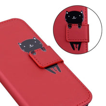 Load image into Gallery viewer, Cartoon Animal Cute Leather Wallet Flip Case Creative Magnetic Protective Cover Lovely Animal Flip Leather Phone Case For iPhone 13 12 11 Pro X XS XR Max Card Holder Funny Phone Cover
