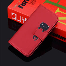 Load image into Gallery viewer, Cartoon Animal Cute Leather Wallet Flip Case Creative Magnetic Protective Cover Lovely Animal Flip Leather Phone Case For iPhone 13 12 11 Pro X XS XR Max Card Holder Funny Phone Cover
