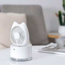 Load image into Gallery viewer, Cartoon Cat Fan Humidifier USB Charging Desktop Mute Hydrating Humidifier
