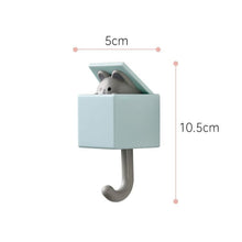 将图片加载到图库查看器，Cartoon Cat Hook Self Adhesive Dormitory Bedroom Door Hangers Hooks Key Umbrella Towel Cap Coat Rack Wall Animal Decoration Rack Non-Marking Hook Nail-Free Animal Hook Entrance Key Strong Sticking Hook
