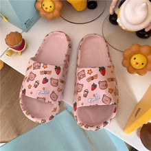 将图片加载到图库查看器，Cartoon Couple Fashion Bear Sandals Non-Slip Thick-Soled Indoor And Outdoor Slippers Men's Flip Flops Athletic Slide Sandals Flat Slip On Sandals For Women Summer Slippers
