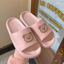 将图片加载到图库查看器，Cartoon Couple Fashion Bear Sandals Non-Slip Thick-Soled Indoor And Outdoor Slippers Men's Flip Flops Athletic Slide Sandals Flat Slip On Sandals For Women Summer Slippers
