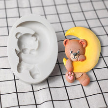 Load image into Gallery viewer, Cartoon Cute Moon 3D Bear Silicone Mold Baby Birthday Party Cupcake Decoration Tool Dessert Pastry Fudge Chocolate Candy Baking Silicone Fondant Molds For Teddy Bear
