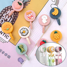 将图片加载到图库查看器，Cartoon Fruit Sticky Hook Multifunctional Punch-free Hook Kitchen Bathroom Wall Hanging Cute Paste Hook Traceless Adhesive Clasp Cute Adhesive Hooks Plastic Hooks for Hanging Cartoon Adhesive Wall Mount Hook for Home Bathroom
