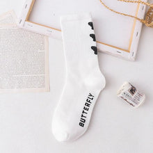 Load image into Gallery viewer, Cartoon socks cute bow print white black calcetines Women's Novelty Socks Crew Fun Funky fall fashion Casual Cotton Dress Socks
