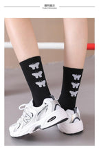 Load image into Gallery viewer, Cartoon socks cute bow print white black calcetines Women's Novelty Socks Crew Fun Funky fall fashion Casual Cotton Dress Socks

