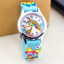 将图片加载到图库查看器，Cartoon Unicorn Childrens Watch 3D Rainbow Pony Girl Wristwatch Quartz Kids Watches Student Silicone Children Toddler Wrist Watch Birthday Gift For Girls Cute Child Watches

