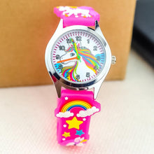 将图片加载到图库查看器，Cartoon Unicorn Childrens Watch 3D Rainbow Pony Girl Wristwatch Quartz Kids Watches Student Silicone Children Toddler Wrist Watch Birthday Gift For Girls Cute Child Watches
