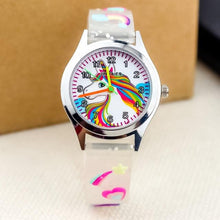 将图片加载到图库查看器，Cartoon Unicorn Childrens Watch 3D Rainbow Pony Girl Wristwatch Quartz Kids Watches Student Silicone Children Toddler Wrist Watch Birthday Gift For Girls Cute Child Watches
