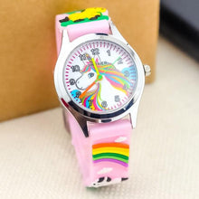 将图片加载到图库查看器，Cartoon Unicorn Childrens Watch 3D Rainbow Pony Girl Wristwatch Quartz Kids Watches Student Silicone Children Toddler Wrist Watch Birthday Gift For Girls Cute Child Watches
