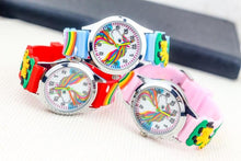 将图片加载到图库查看器，Cartoon Unicorn Childrens Watch 3D Rainbow Pony Girl Wristwatch Quartz Kids Watches Student Silicone Children Toddler Wrist Watch Birthday Gift For Girls Cute Child Watches
