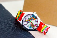 将图片加载到图库查看器，Cartoon Unicorn Childrens Watch 3D Rainbow Pony Girl Wristwatch Quartz Kids Watches Student Silicone Children Toddler Wrist Watch Birthday Gift For Girls Cute Child Watches
