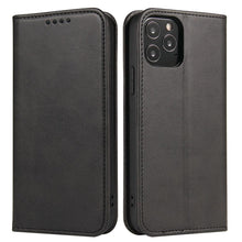 将图片加载到图库查看器，Case for iPhone 12 Pro Max mini Case on for iPhone 11 7 8 Plus X XR XS Luxury Leather Flip Cover PU Leather iPhone Wallet Case Black Kickstand Card Holder Flip Phone Cover
