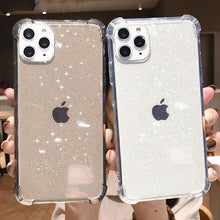 Load image into Gallery viewer, Case For iPhone 13 Pro Max Glitter Shockproof Transparent Phone Case For iPhone 12 11 Pro Max XR XS Max X 7 8 Plus Soft Clear Cover Shiny Case Scratch Resistant Soft Thin Shockproof Case
